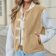 thumbnail image 5 of cocolona Womens Fleece Vest Casual Sleeveless Button Down Jacket Fall Winter Fuzzy Warm Coat Trendy Outwear with Pockets, 5 of 7