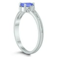 thumbnail image 2 of SZUL Women's 6X4MM Tanzanite and Diamond Pear Shaped Open Three Stone Ring in 10K White Gold, 2 of 4