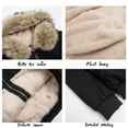 thumbnail image 3 of ScarletteEmmy Vintage Retro Faux-Fur Trim Parka Jacket for Women, Fleece-Lined Short Winter Coat, Warm Insulated Thickened Outerwear, 3 of 6