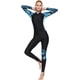 thumbnail image 3 of Traje de neopreno de una pieza con estampado de manga larga para mujer, con cremallera, para buceo, surf de cuerpo completo, para deportes acuáticos., 3 of 5