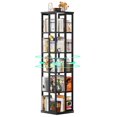thumbnail image 2 of Homieasy Rotating Bookshelf, 360 Display Wood Spinning Bookshelves, 5 Tier Floorstanding Narrow Bookcase, Corner Bookshelf for Small Space, Black, 2 of 7