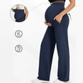 thumbnail image 4 of YHAJDS Maternity Work Pants Women's Plus Size Maternity Pants Straight Leg Over The Belly Casual Office Pants, 4 of 5