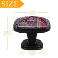 thumbnail image 4 of 4 Pcs Cabinet Handle Drawer Pulls Bohemia Florals Knobs with Screws Square Furniture Office Cabinet Knob Decoration, 4 of 7