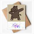 thumbnail image 1 of Hippo Standing Posture Art Deco Fashion Welcome Back Greeting Cards Envelopes Blank, 1 of 3