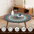 thumbnail image 6 of Tcwhniev Round Tablecloth with Elastic Edge, 40inch Waterproof Round Fitted Vinyl Tablecloth, Waterproof Wipeable TableCover for Indoor Outdoor, 6 of 8