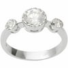 1 Carat T.G.W. Round CZ Sterling Silver Bridal Ring