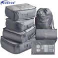 thumbnail image 2 of 7/6Pcs Set Travel Organizer Storage Bags Portable Suitcase Packing Set Storage Cases Luggage Organizer Clothes Shoe Tidy Pouch 6pcs Gray, 2 of 6