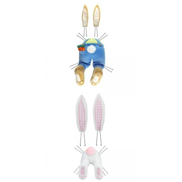 Juego de 2 Lindos Traseros de de Pascua Y Corona de , de Decoración de Ventana de Jardín para Puerta SM SunniMix Corona de Pascua Adjunto