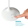 thumbnail image 6 of OttLite Wellness Series Pivot LED Desk Lamp with Dual Shades, Touch Activated Controls, Gradual Dimmer, for Working, Crafting, Sewing, Studying, White, 6 of 8