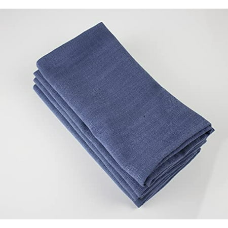

Fennco Styles Everyday Design Solid Color Cloth Napkins 20 W x 20 Set of 4 - Indigo Dinner Napkins for Home Décor Banquets Family Gathering and Special Events