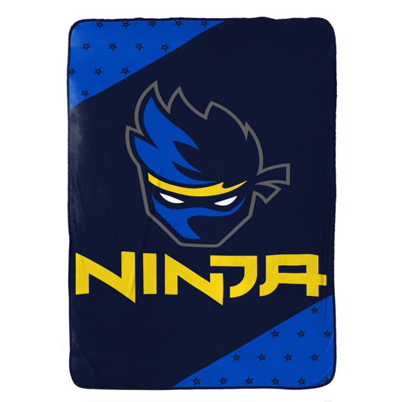 Ninja 'Game Time' Plush Blue Microfiber Blanket