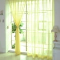 thumbnail image 5 of Ventana de tul transparente Pantalla de ventana transparente Cortinas de gasa de bolsillo para dormitorio Sala de estar 100x200cm (Amarillo dorado), 5 of 5