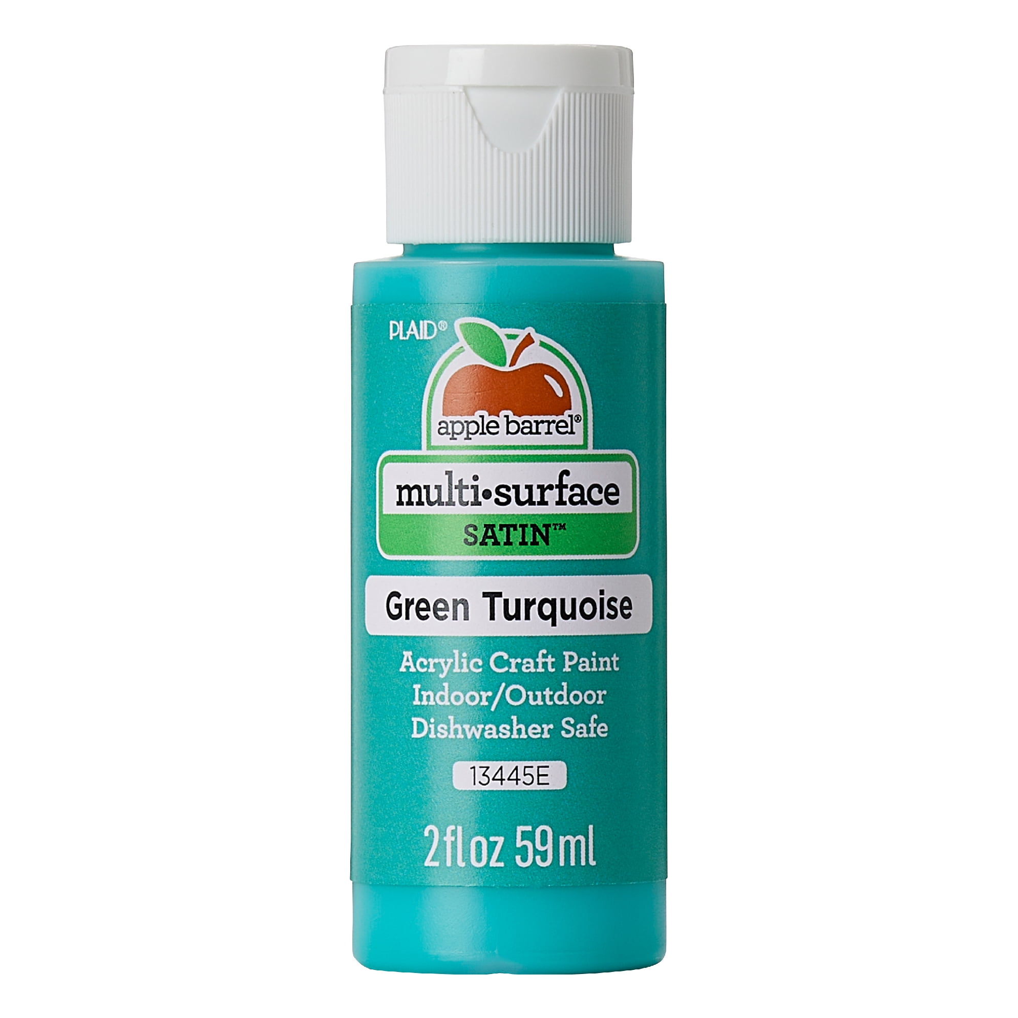 (3 pack) Apple Barrel Multi-Surface Acrylic Satin Paint, Green Turquoise, 2 fl oz