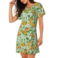 thumbnail image 2 of Disketp Tangerine para Camisón Corto de Manga Corta para Mujeres, Camisón Cómodo con Escote Redondo, Bonito y Confortable, 2 of 6