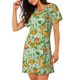 thumbnail image 2 of Disketp Tangerine para Camisón Corto de Manga Corta para Mujeres, Camisón Cómodo con Escote Redondo, Bonito y Confortable, 2 of 6