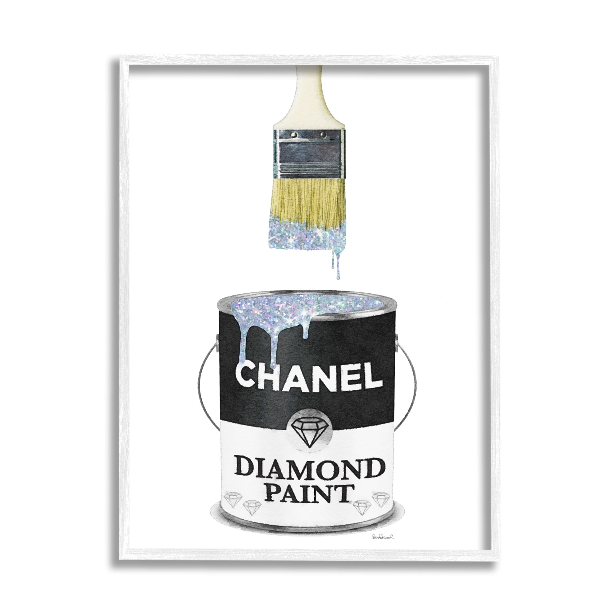 Stupell Industries Glam Pop Fashion Diamond P. Deluxe Designer Black, 11 x 14, Design by Amanda Greenwood