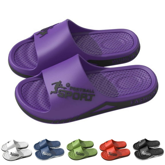 Men Solid Shower Home Non Breathable Soft Sole Slipper (Purple 47)