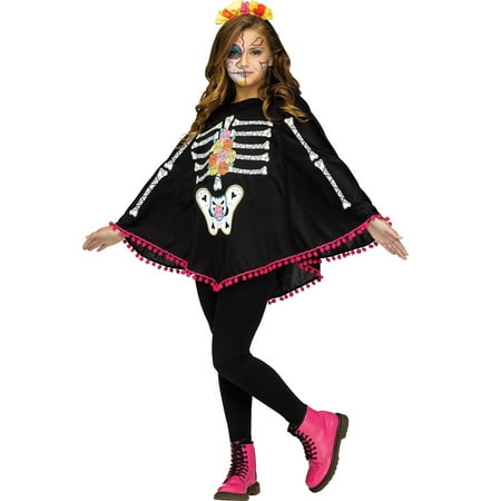 Day of the Dead Child Poncho Costume