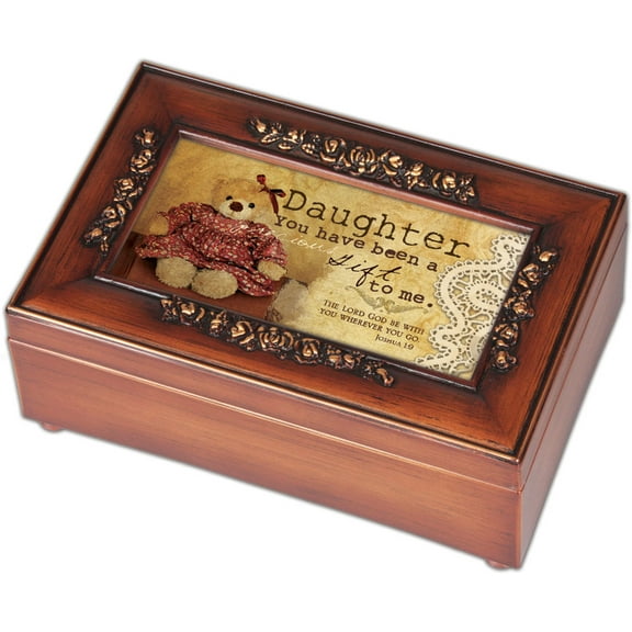 Cottage Garden Daughter Woodgrain Petite Rose Music Box / Jewelry Box Plays H...
