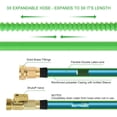 thumbnail image 2 of Expandable Garden Hose 50ft with 10Function Sprayer,Flexible Water Hose with 3/4”Solid Brass Fittings, Durable 4-Layers Latex, No Kink and Leak-Proof Hose, Car wash for Outdoor, 2 of 6