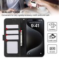 thumbnail image 2 of Dteck Case for Samsung Galaxy S22 Wallet Cover, Magnetic Shockproof with RFID Blocking Wallet Card Slot Anti-Fingerprint Slim Cover Shell, Black, 2 of 6
