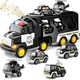 thumbnail image 2 of Doloowee Juguetes para camiones de policía para niños pequeños de 3, 4, 5 y 6 años, camión 5 en 1, coche de juguete con potencia de fricción, regalos de cumpleaños de Navidad para niños y niñas de 3 a, 2 of 3