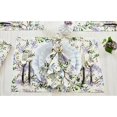 thumbnail image 3 of Solino Home Lilas Serviettes en Tissu Florales Ensemble de 4-100 % Lin Pur Serviettes de Table 20 x 20 Pouces pour l'Été - Fait Main et Lavable en Machine - Lilas/imprimé Blanc Cassé, 3 of 7