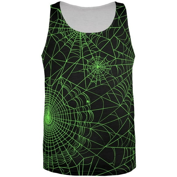 Halloween Spider Webs All Over Adult Tank Top - 2X-Large