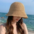 thumbnail image 3 of Handwoven Wide Brimmed Sun Hat Breathable Foldable Bucket Hat for Women Outdoor Activities, 3 of 20