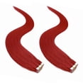thumbnail image 4 of Benehair Tape In Human Hair Extensions Thick 100% Remy Real Skin Weft Seamless Full Head for Woman 40 pcs/100g Red US, 4 of 10