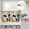 thumbnail image 5 of Kitchen Window Curtains Valance and Tier Set, Farmhouse Cow Sunflower Rod Pocket Tier Curtain Valance Set, Vintage Newspapers Back Light Filtering Cafe Curtains for Bedroom Living Room, 5 of 9