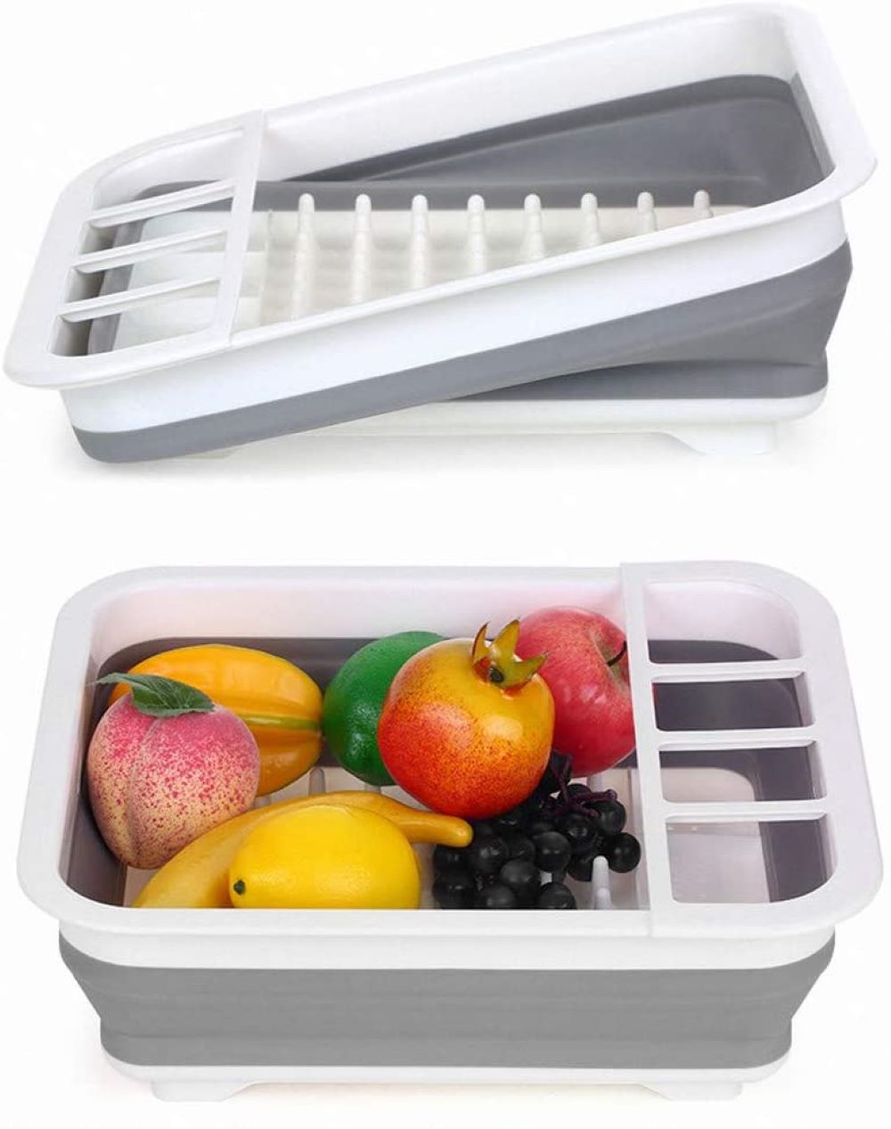 Collapsible Drying Dish Storage Rack, Dish Drainer Dinnerware Basket for Kitchen Counter RV