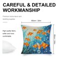 thumbnail image 2 of goldfish fish sea Linen toss pillowcase Decoration pillowcase Gift preferred 24x24" Cushion cover 4 set Sofa pillowcase Sofa bedroom living room car, 2 of 7
