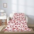 thumbnail image 2 of Sikiie Red Football Cozy Flannel Fleece Throw Blanket: Lightweight & Thick for All Seasons - Perfect for Women, Men, & Kids"60"x50", 2 of 6