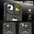 thumbnail image 5 of Decase for Apple iPhone 16e 2024, Hard Plastic Shell Phone Case, Compatible with Mag Safe Accessories, with Phone Ring Grip Holder Kickstand/Slide Camera Cover,Rugged Shockproof Cover,Black, 5 of 10