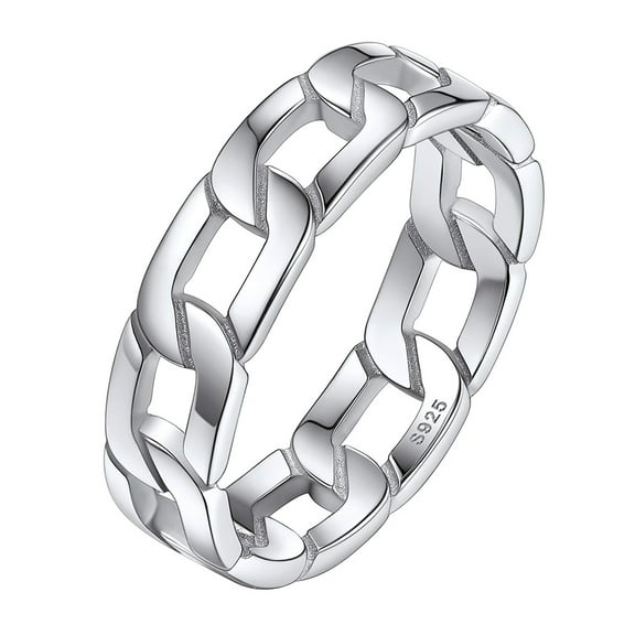 925 Sterling Silver Toe Rings for Women Men Closed Silver Sturdy Celtic Knot Toe Ring Hypoallergenic Cuban Link Chain Foot Ring Size 3-5 Summer Beach Foot Jewelry