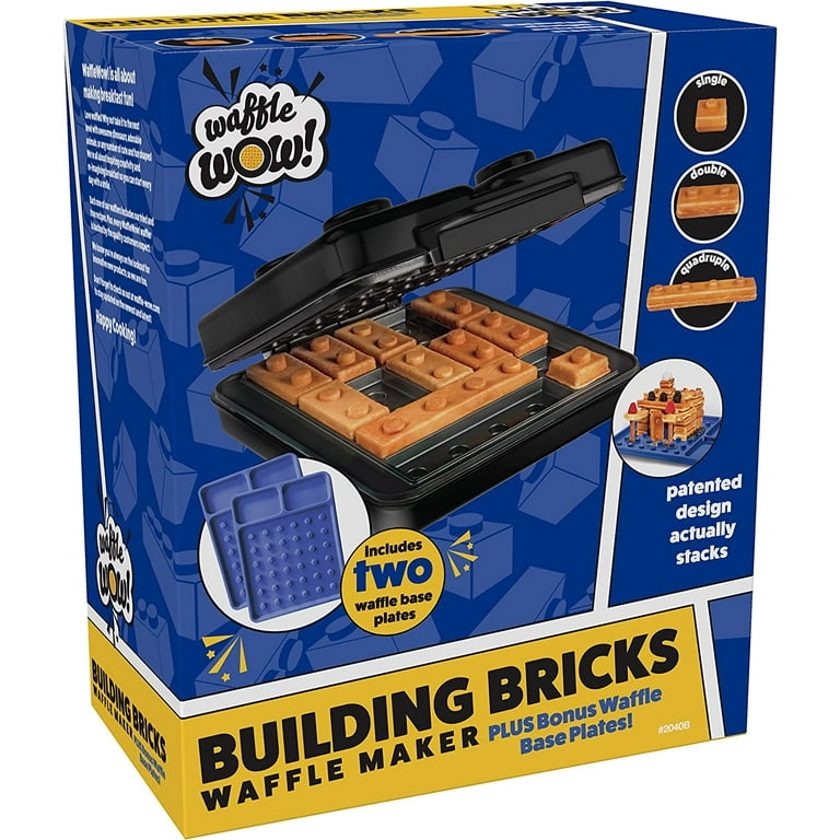  Building Brick Electric Waffle Maker with 2 Construction Eating  Plates- Cook Fun, Buildable Waffles or Pancakes in Minutes- Revolutionize  Breakfast for Kids, Adults- Stack & Build on Serving Dishes: Home 