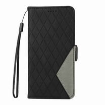 Dteck for Samsung Galaxy Note 20 Case with Wrist Strap, Shockproof Splicing Luxury PU Leather Flip Wallet Magnetic Kickstand Money Pouch Folio TPU Bumper Protective Cover, black