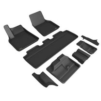 3D MAXpider 2021-2023 Fits Tesla Model Y Kagu Carbon Fiber Embossed Pattern 7 Seat 1st 2nd 3rd Row Black Floor Mat L1TL03601509