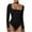 Black, variant on Aoochasliy Bodysuits for Women Clothes Long Sleeved Solid Color Light Velvet Trendy Square Neck Tight Fitting Cutout Jumpsuit
