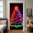 thumbnail image 4 of Hometravel Fluorescent Christmas Tree Door Curtain, Glowing Holiday Party Entrance Decor, Light-Up Front Door Porch Display for Seasonal Celebration, 4 of 6
