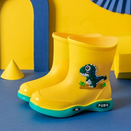 

NEGJ Baby Kids Boys Girls Cartoon Rubber Antislip Rain Shoes Rainboots