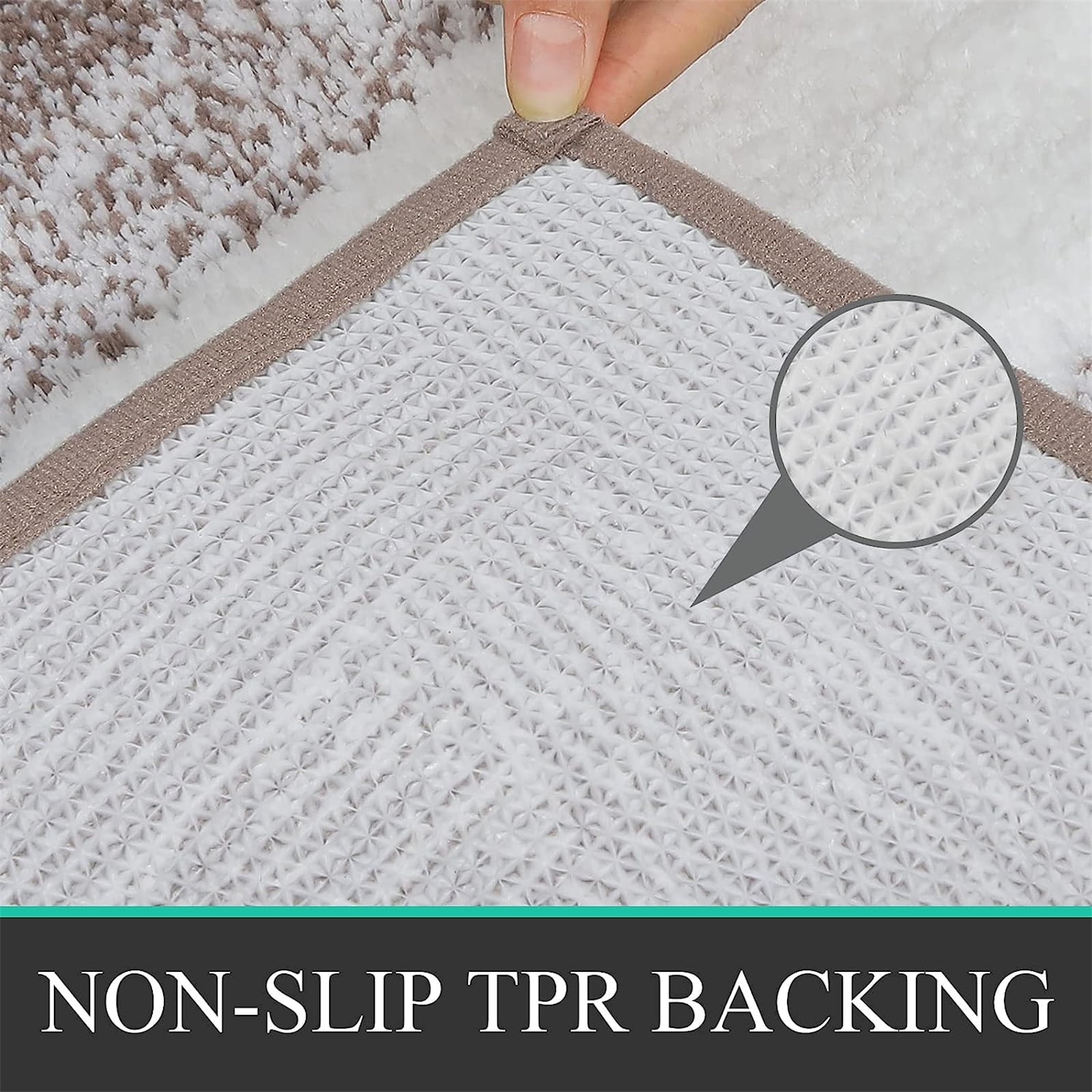 Ileading Bathroom Rugs Sets 4 Piece Plush Shaggy Microfiber Bath Rug with U-Shaped Contour Toilet Mat