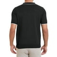 thumbnail image 3 of Polo formal para hombres INSPIRE CHIC de color sólido, de manga corta, con cremallera, corte ajustado, clásico, talla XL, negro, 3 of 5