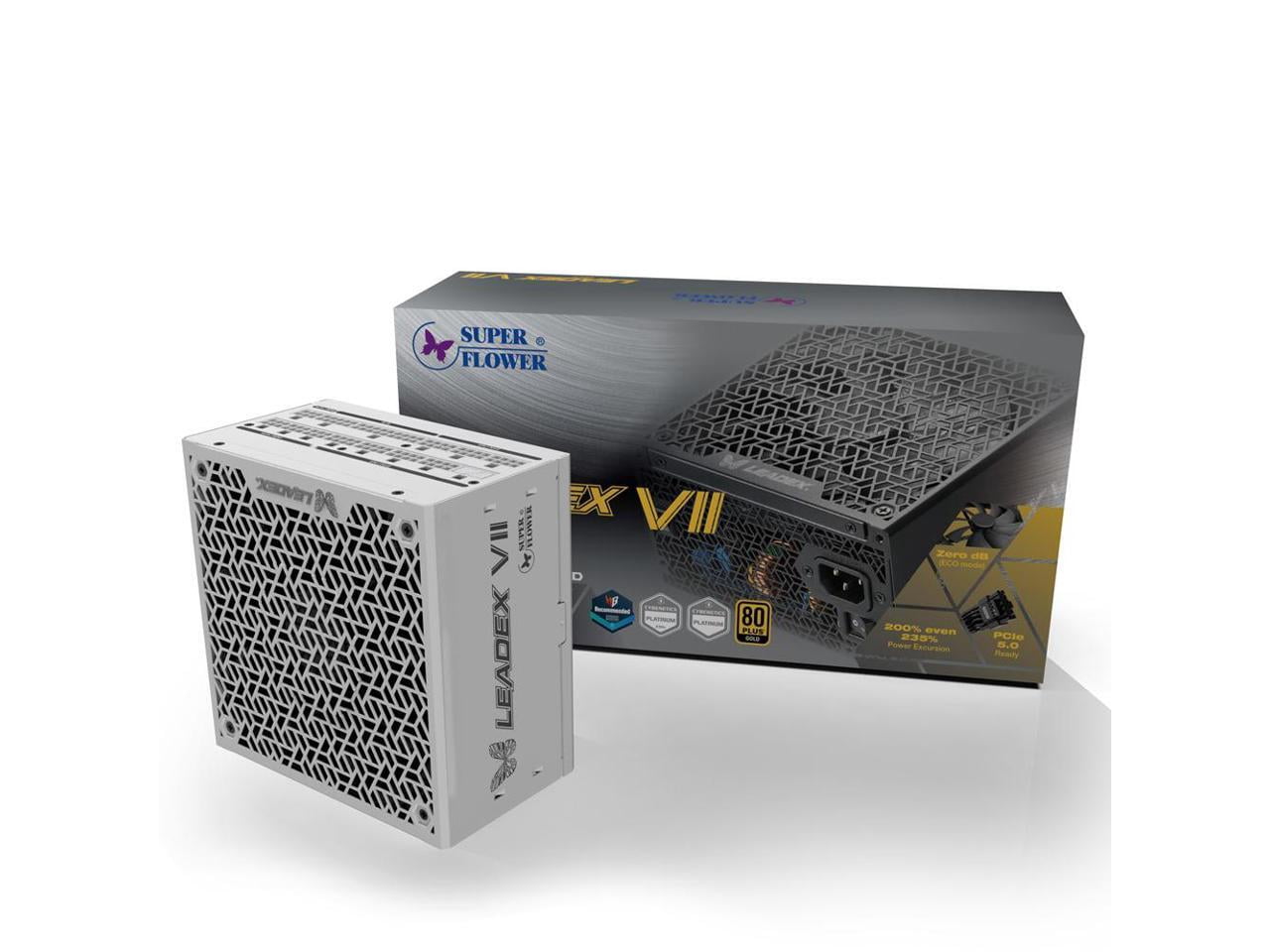 Super Flower Leadex VII XG 850W 80+ Gold White, Cybenetics Platinum, Full Modular, ATX 3.1 & PCIe 5.1,12VHPWR Cable (2x8pin-16pin native cables) , Power Supply, FDB Fan, SF-850F14XG, White version