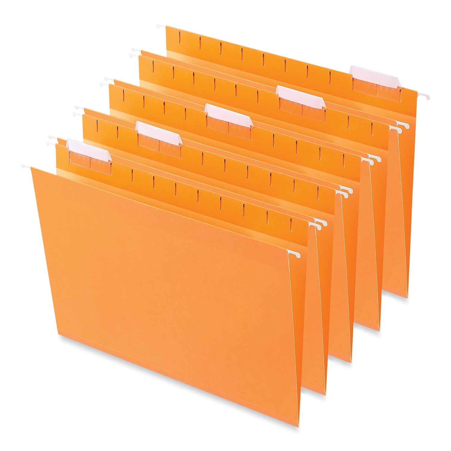 Universal UNV14122 1/5-Cut Tab, Deluxe Bright Color Hanging File Folders - Letter Size, Orange (25/Box)