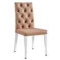thumbnail image 1 of Canadian Roma Mocha Dining Chair Silver Legs, 1 of 3