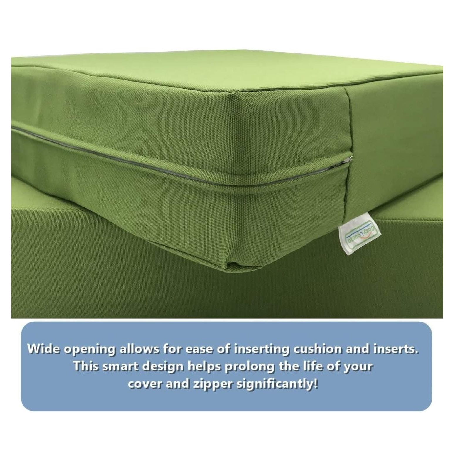Indoor Outdoor Water High UV Resistant Patio Chair Cushion Cover (Pistachio Green, 20"x18"x4" (2 Covers))