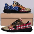 thumbnail image 3 of Red Golden Retriever Dog American flag Shoes Sneakers Black Size 11.5, 3 of 7