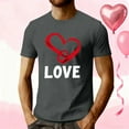 thumbnail image 2 of Fewfanhot Mens T-shirts Couples Shirt Cute Heart Shaped Graphic Tshirt Funny Print Casual Short Sleeve Tee Tops, 2 of 5